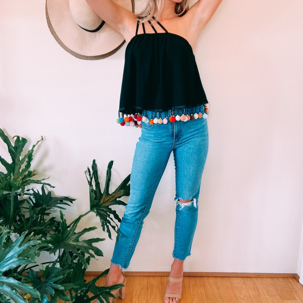 Black parachute top